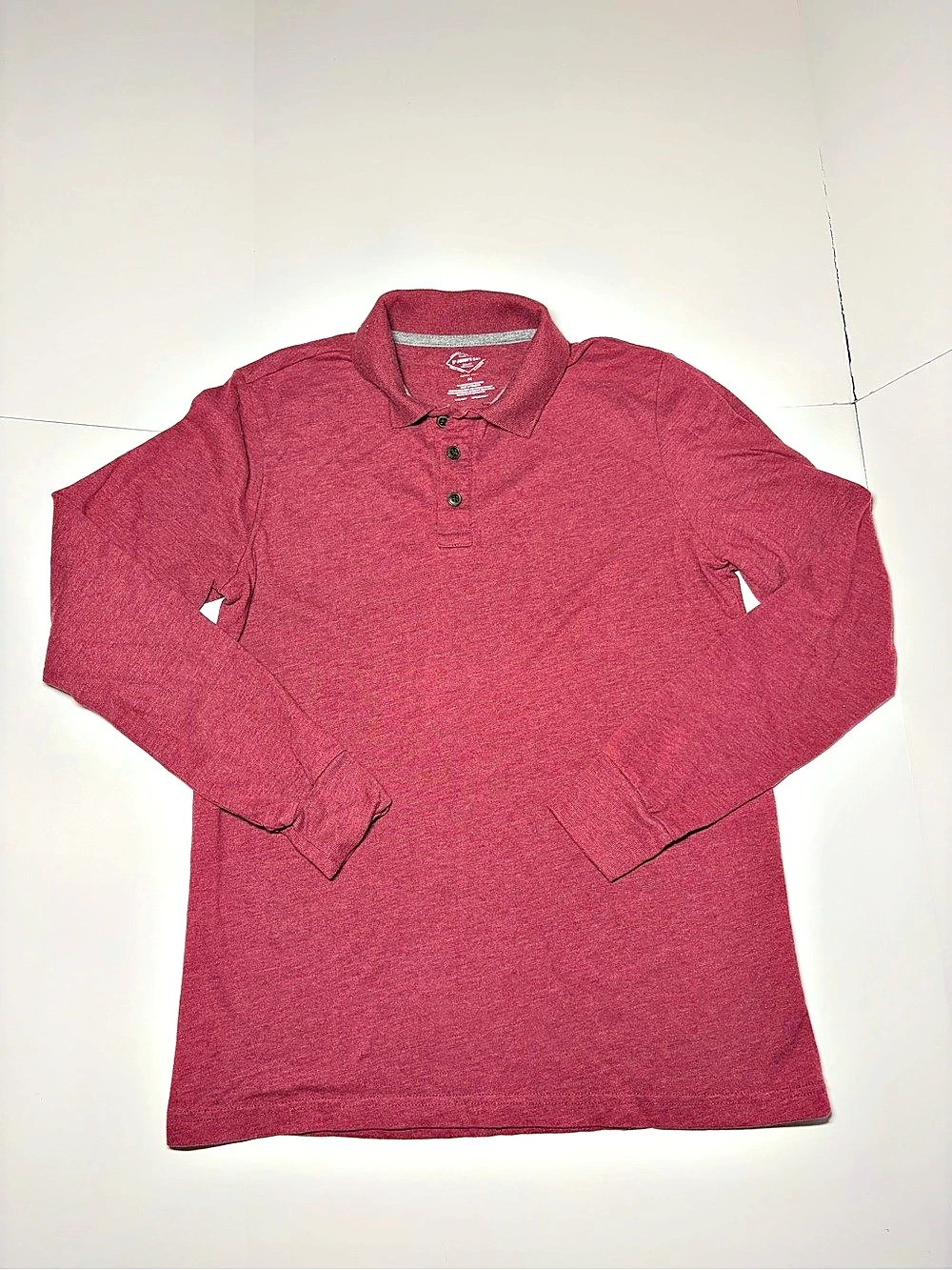 St. John's Bay Men's Maroon Long Sleeve Polo Size Medium Like New